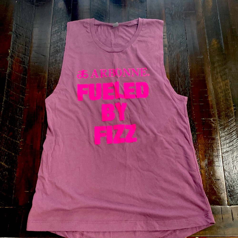 Arbonne Fueled by Fizz purple muscle tank